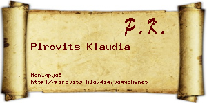 Pirovits Klaudia névjegykártya