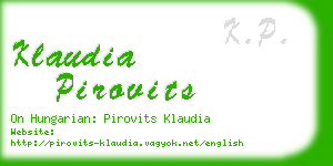 klaudia pirovits business card